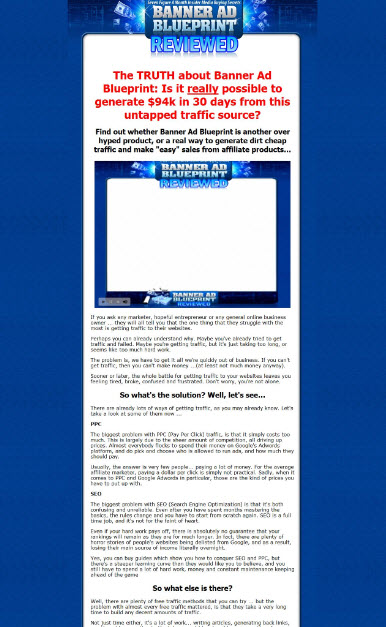 Banner Ad Blueprint Affiliate Presell Template Master Resell