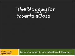 Blogging For Experts eClass - PLR